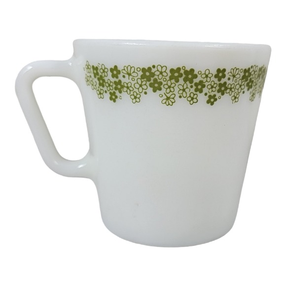 Pyrex Coffee Tea Cup Mugs Spring Blossom Crazy Daisy Green Flower - Picture 1 of 5